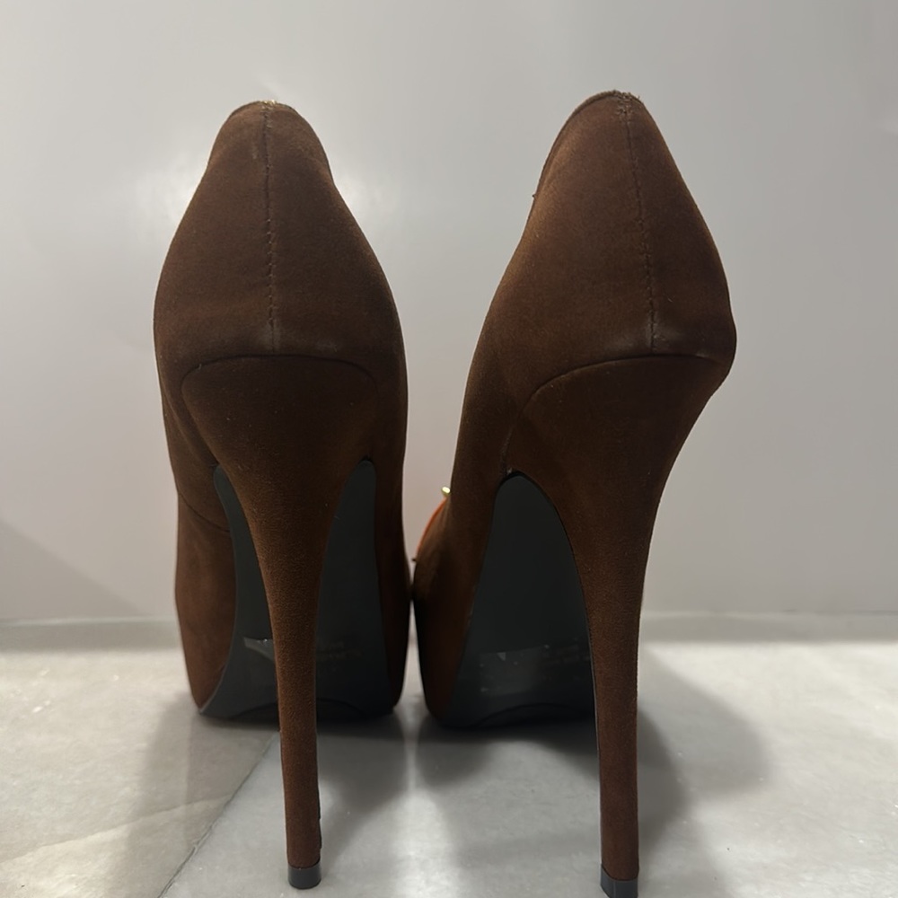 Liliana burnt orange and brown heels - Picture 3 of 5